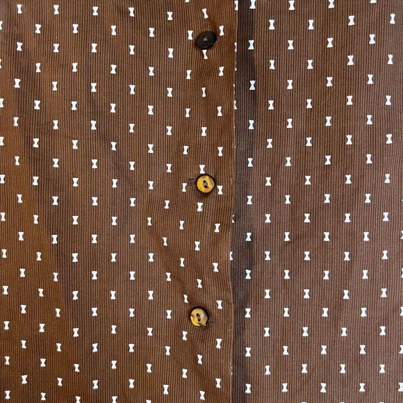 Koret of California Brown with Bows Button Front Tank Blouse Size Medium - Picture 4 of 8